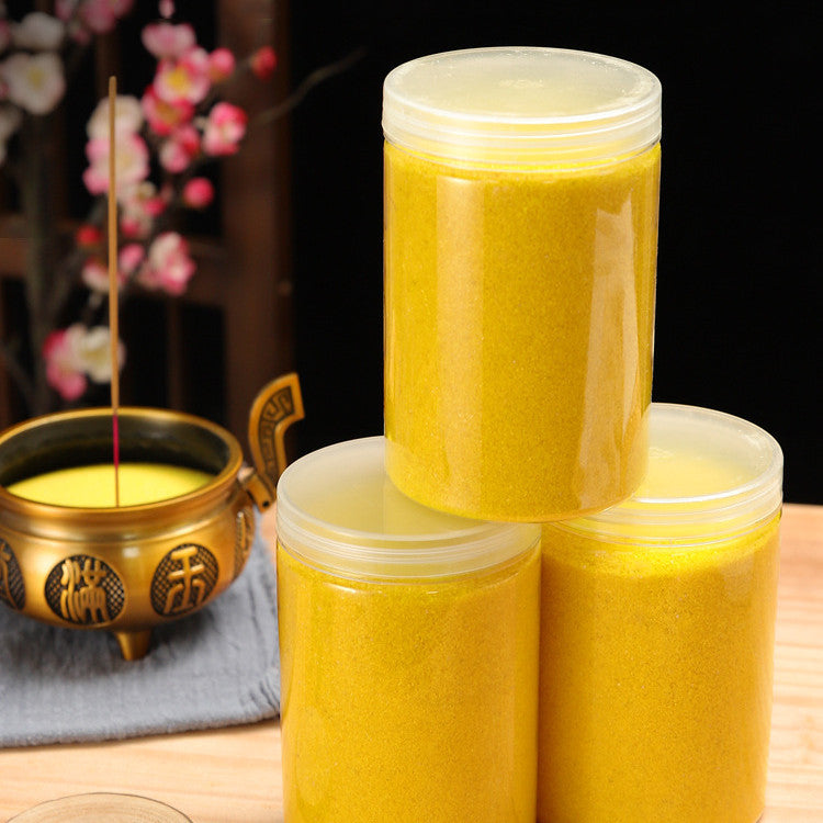 Golden Jade Incense Burner with Illuminating Sand, pearl candle – Heat-Resistant Ash Holder with Silicon Carbide for Aromatherapy & Decor