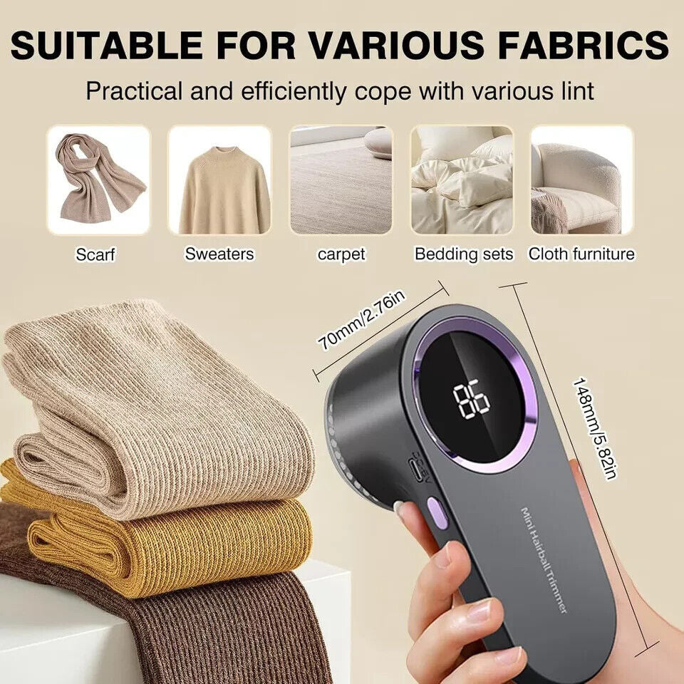 Electric Lint Remover Rechargeable Bobble Fabric Shaver For Clothes Clothing NEW