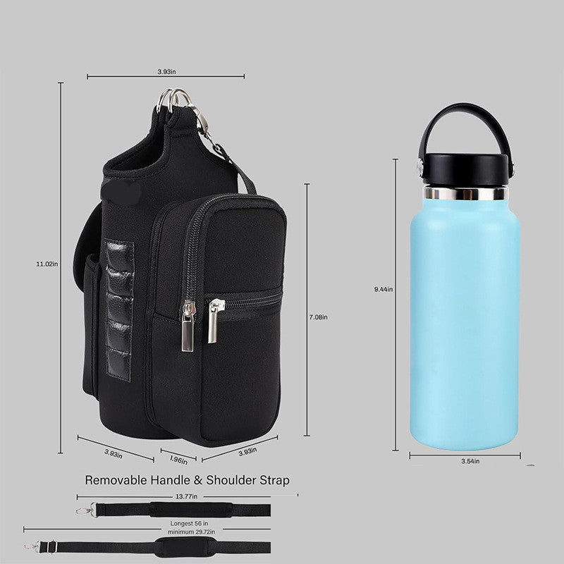 Portable Sports Kettle Bag – Anti-Collision Crossbody Water Bottle Holder with Adjustable Strap & Cup Protection
