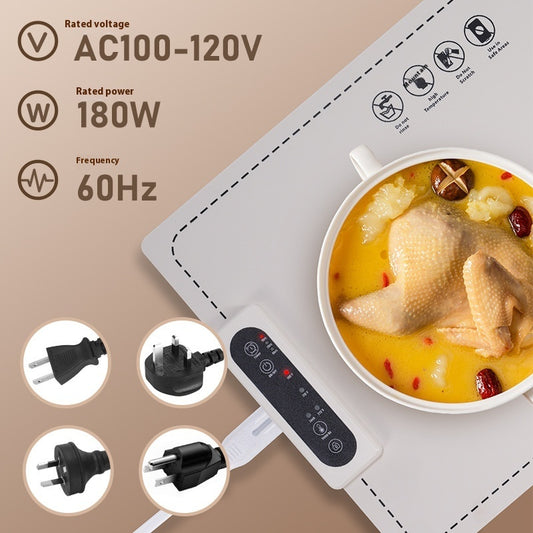 Foldable Heating Insulation Board – Flexible Silicone Electric Warmer Pad for Dishes, Desk, & More