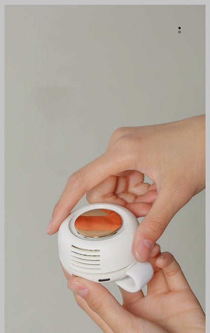 Waist-Hanging Mini USB Fan – Portable Silent Whirlwind Cooling Fan with Rechargeable Battery