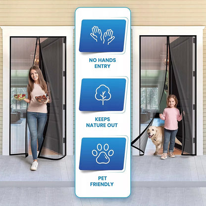 Curtain Door Magnetic Mesh Net Screen Easy Fastening Mosquito Fly Insects Bugs