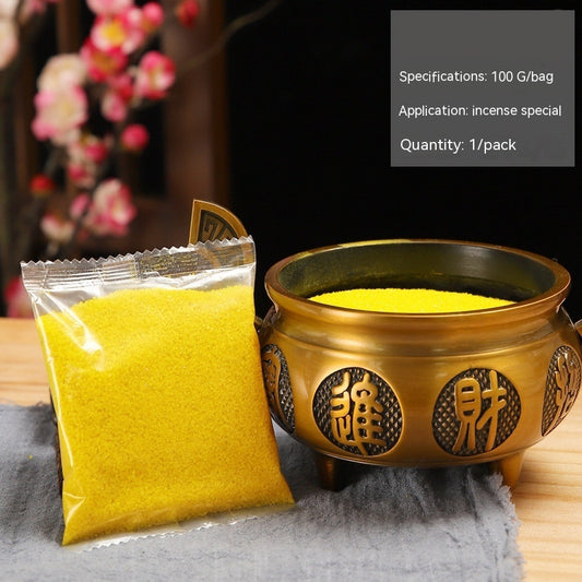 Golden Jade Incense Burner with Illuminating Sand, pearl candle – Heat-Resistant Ash Holder with Silicon Carbide for Aromatherapy & Decor