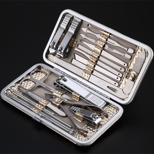 21-piece stainless steel manicure knife set