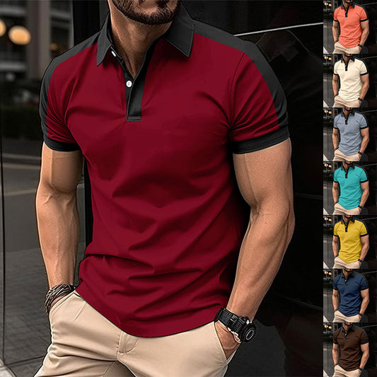 Men's Summer Business Polo Shirt – Short Sleeve Casual Button-Up Tee
