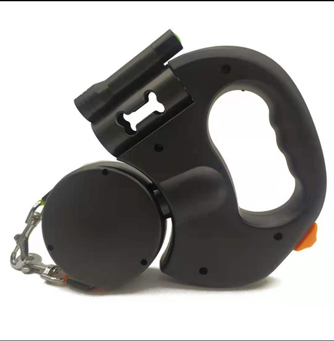 Retractable Dual Dog Leash for Small Dogs – No Tangle, LED Light, 360° Swivel