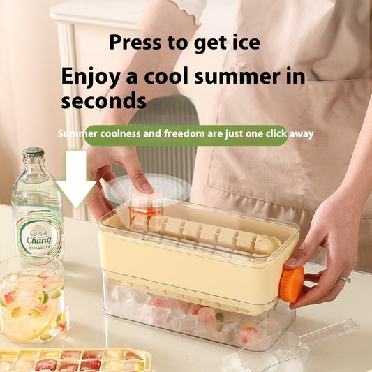Flip Ice Cube Mold Tray – Food Grade Silicone Ice Maker with One-Touch Press & Easy Release Design