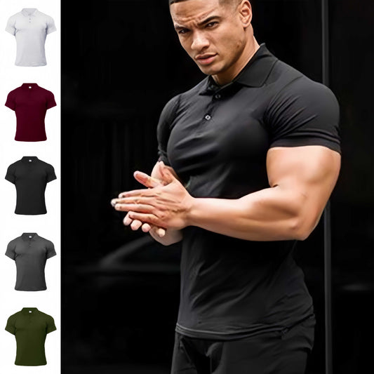 Men's Summer Polo Shirt – Short Sleeve, Solid Color, Casual & Comfortable