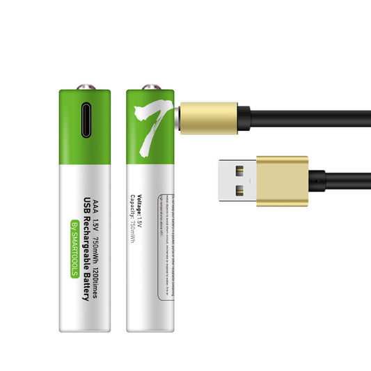 1.5 V USB-Rechargeable AAA Batteries – Long-Life Lithium | Includes USB Cable & Storage Case