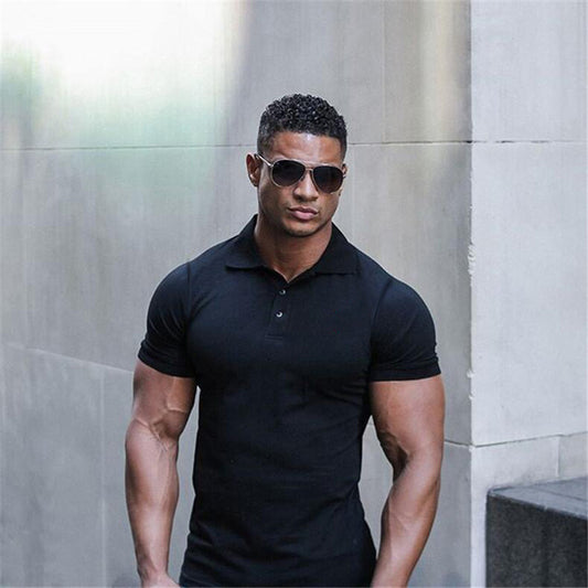 Men's Summer Polo Shirt – Short Sleeve, Solid Color, Casual & Comfortable