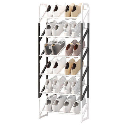 6 TIER SHOE RACK STAND STORAGE SELF ORGANISER LIGHTWEIGHT COMPACT SPACE SAVING