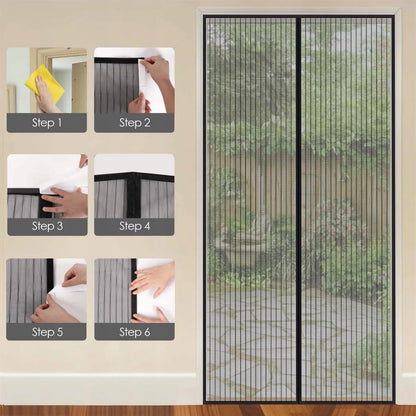 Curtain Door Magnetic Mesh Net Screen Easy Fastening Mosquito Fly Insects Bugs