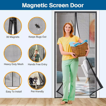 Curtain Door Magnetic Mesh Net Screen Easy Fastening Mosquito Fly Insects Bugs