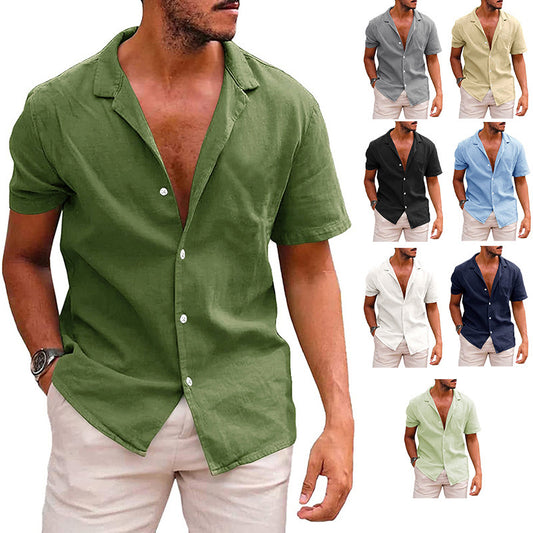Men's Casual Button Down Short Sleeve Beach Shirt – Summer Style