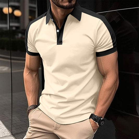 Men's Summer Business Polo Shirt – Short Sleeve Casual Button-Up Tee