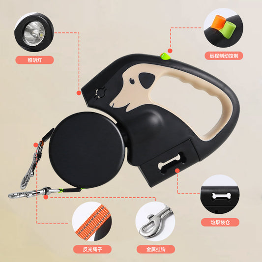 Double-Ended Retractable Dog Leash – One-for-Two Automatic Traction Rope for Walking Two Pets
