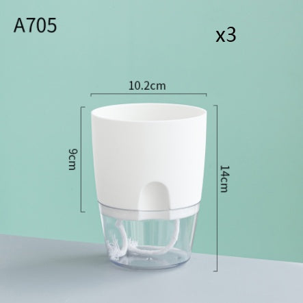 Automatic Self-Watering Transparent Flower Pot – Plastic Resin Planter with Water Storage for Indoor Plants