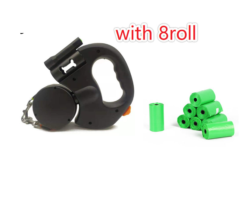 Retractable Dual Dog Leash for Small Dogs – No Tangle, LED Light, 360° Swivel