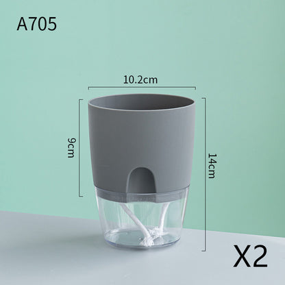 Automatic Self-Watering Transparent Flower Pot – Plastic Resin Planter with Water Storage for Indoor Plants